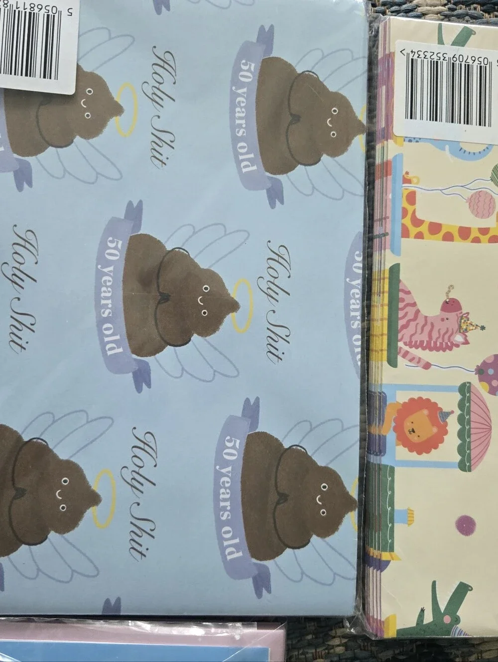 Cute Blue Angel Poop Pattern Gift Wrap